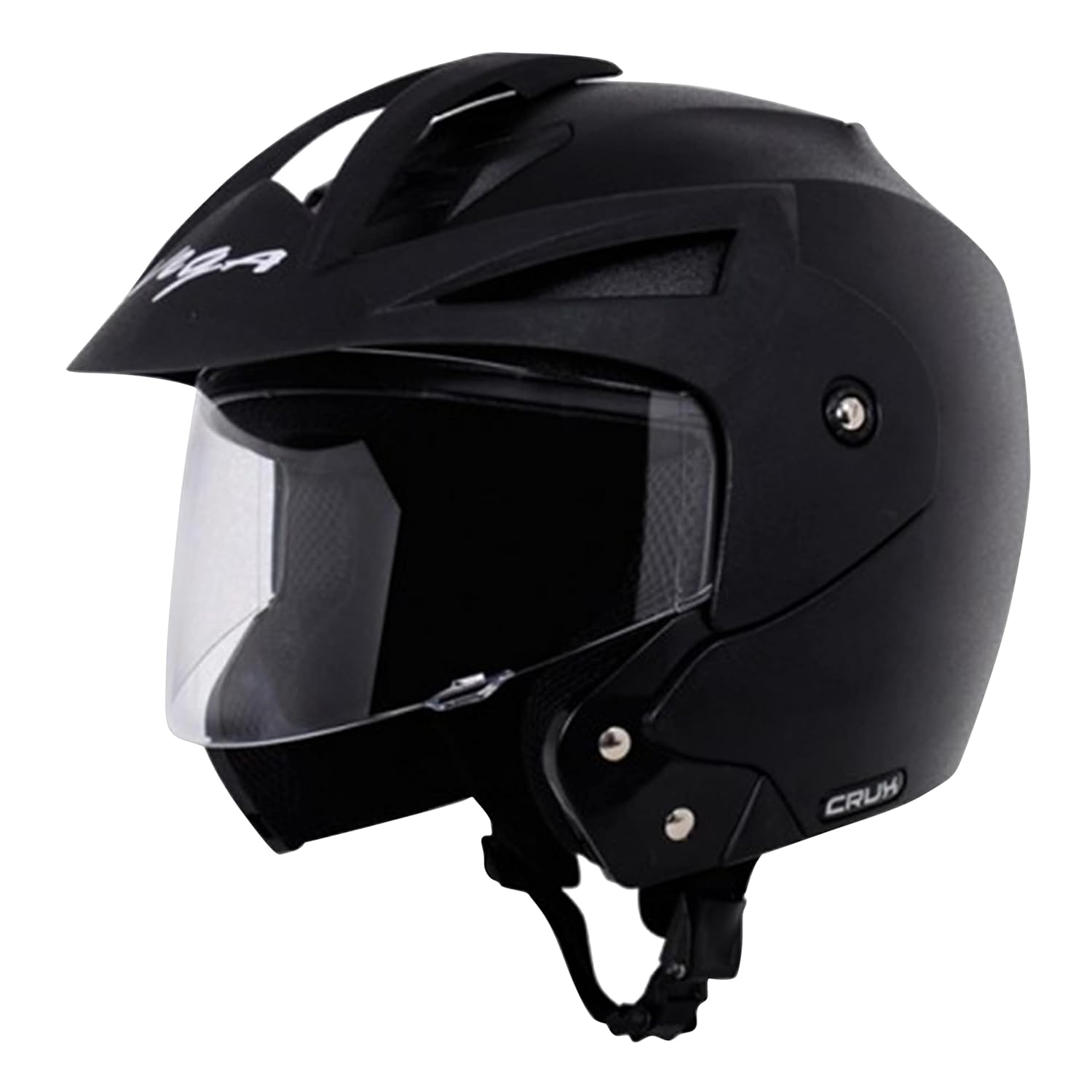 Vega Crux ISI Certified Flip-Up Helmet for Men and Women with Clear Visor(Black, Size:M)
