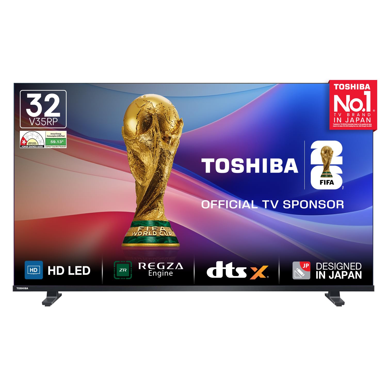 Toshiba 80 cm (32 Inches) HD Ready Smart LED TV | Dolby Audio & DTS Virtual:X | Game Mode | REGZA Engine | VIDAA OS | 32V35RP (Black)