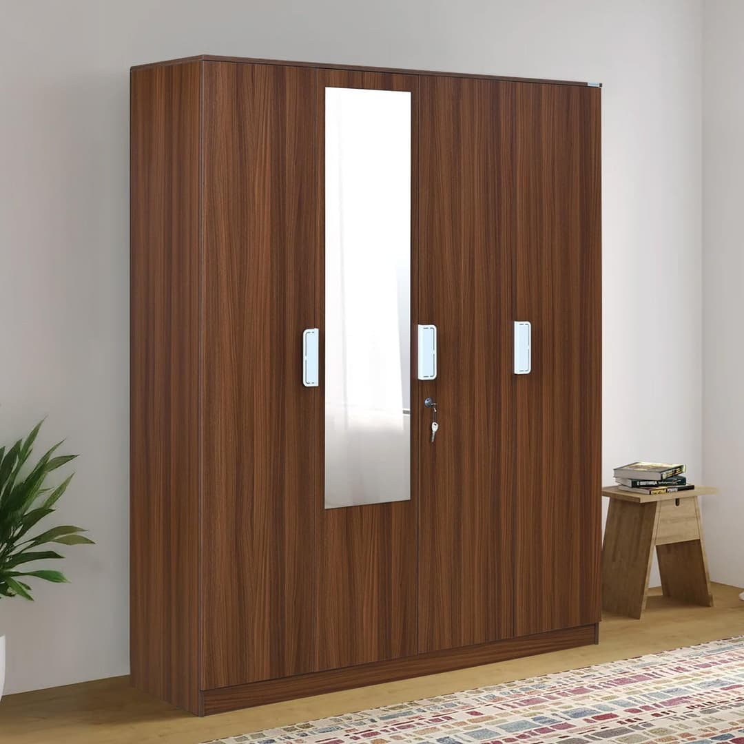 Nilkamal Joyce 4 Door Wardrobe with Mirror