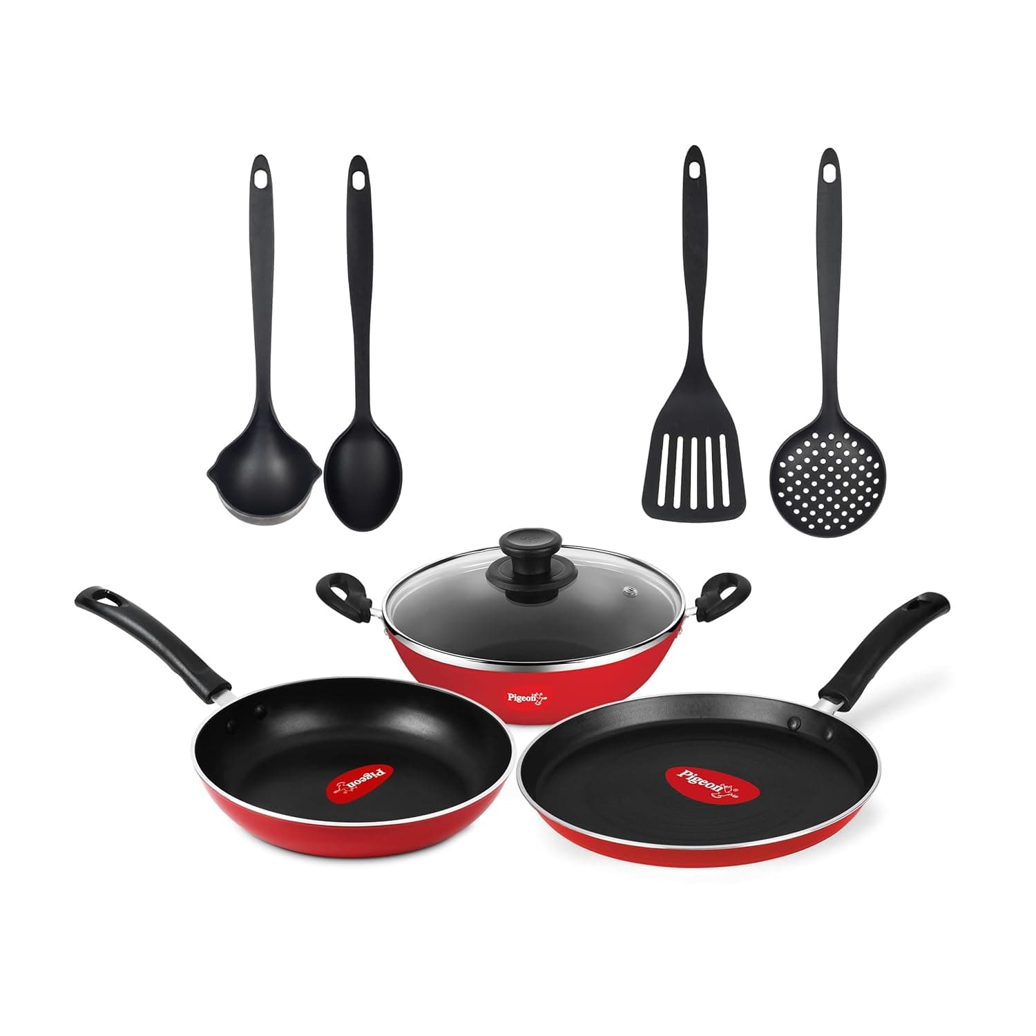 Pigeon Mio Nonstick Aluminium Cookware Set (8 Pieces)