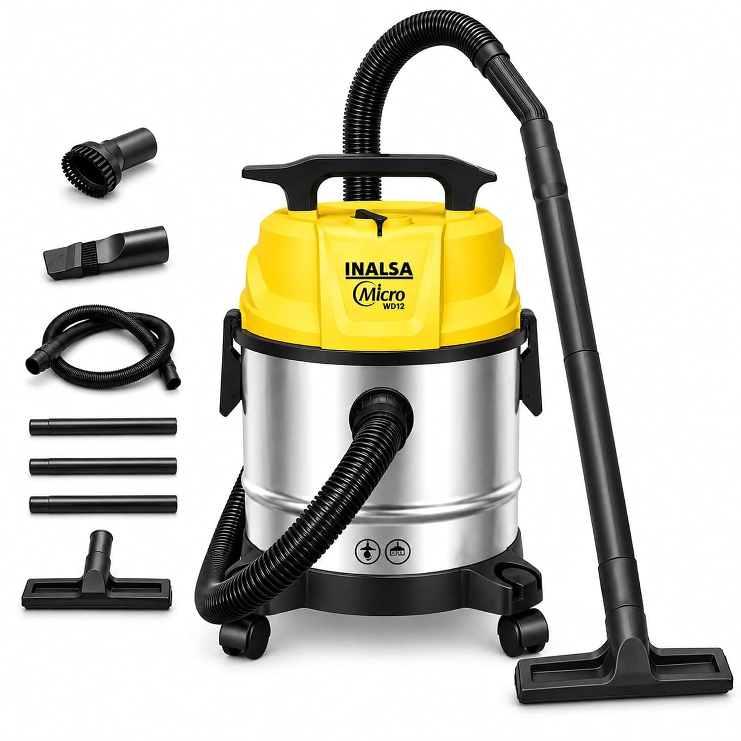 INALSA WD 12 Wet and Dry Vacuum Cleaner (12L, 1200W)