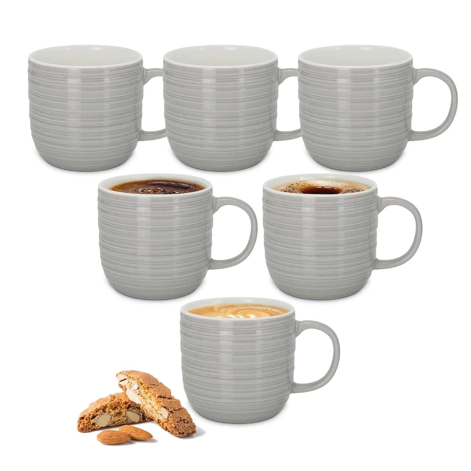 Treo by Milton Cove Ceramic Mug Set of 6 (200 ml)