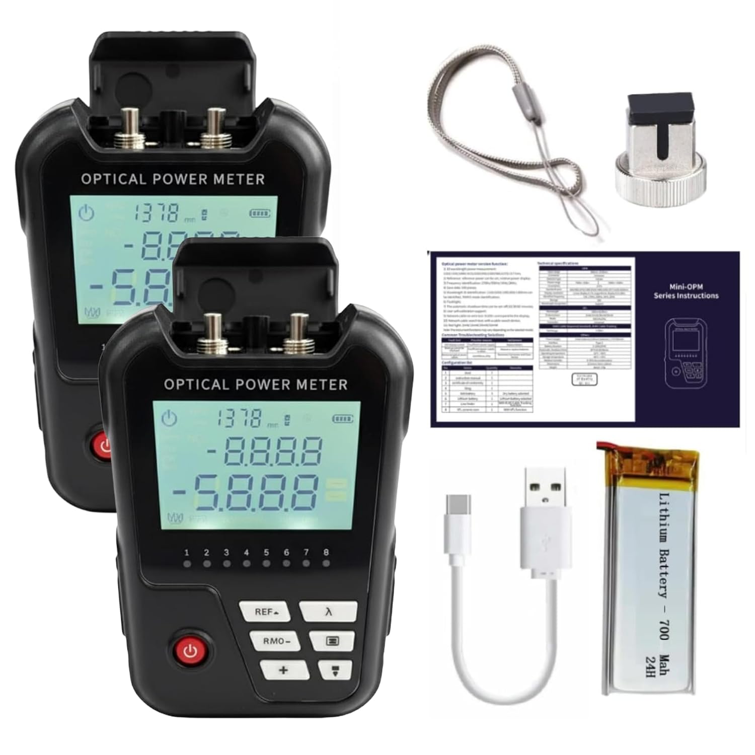 Optical 4 in 1 Optical Power Meter with Laser Light FC/SC Universal Interface Visual Fault Locator 2mw Vfl Lan Tester Rj45 Network Cable Tester Rj45 Optical Multi Meter - Pack of 2)