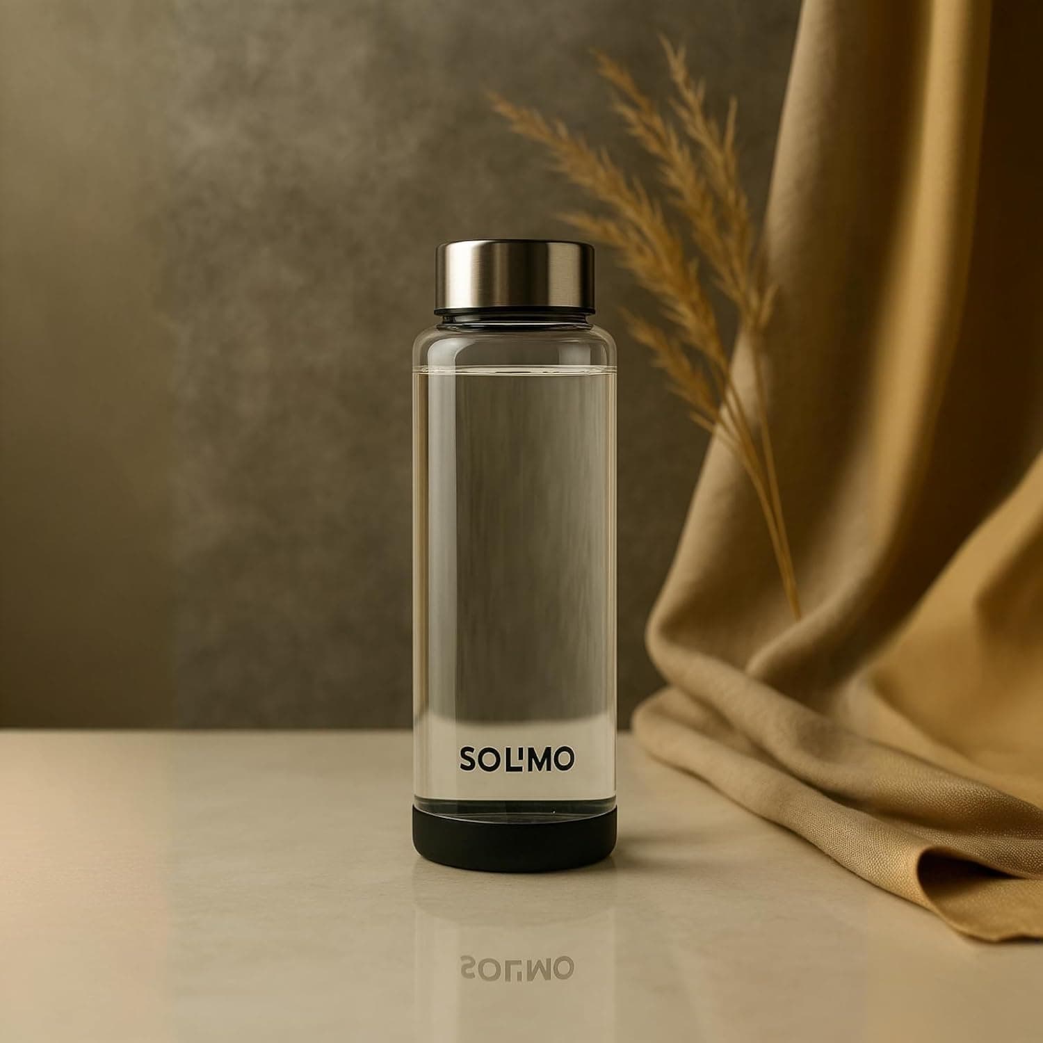 Amazon Brand - Solimo Borosilicate Glass Water Bottle (500 ml)