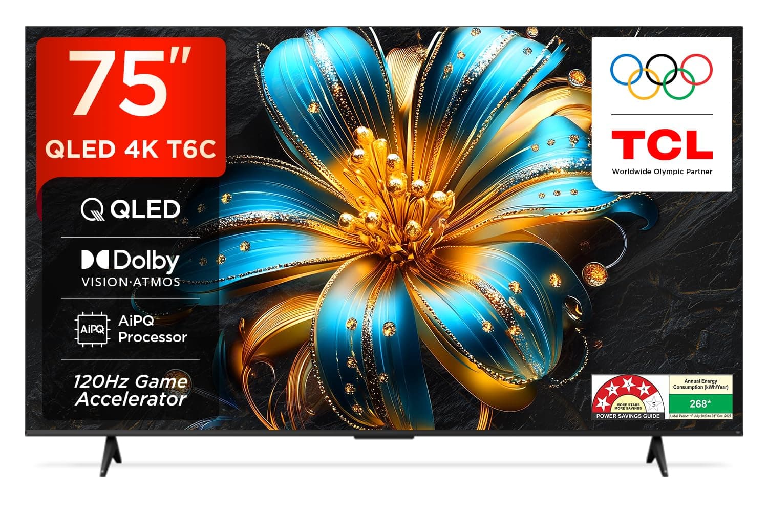 TCL 75 Inch 4K Ultra HD Smart QLED TV 75T6C