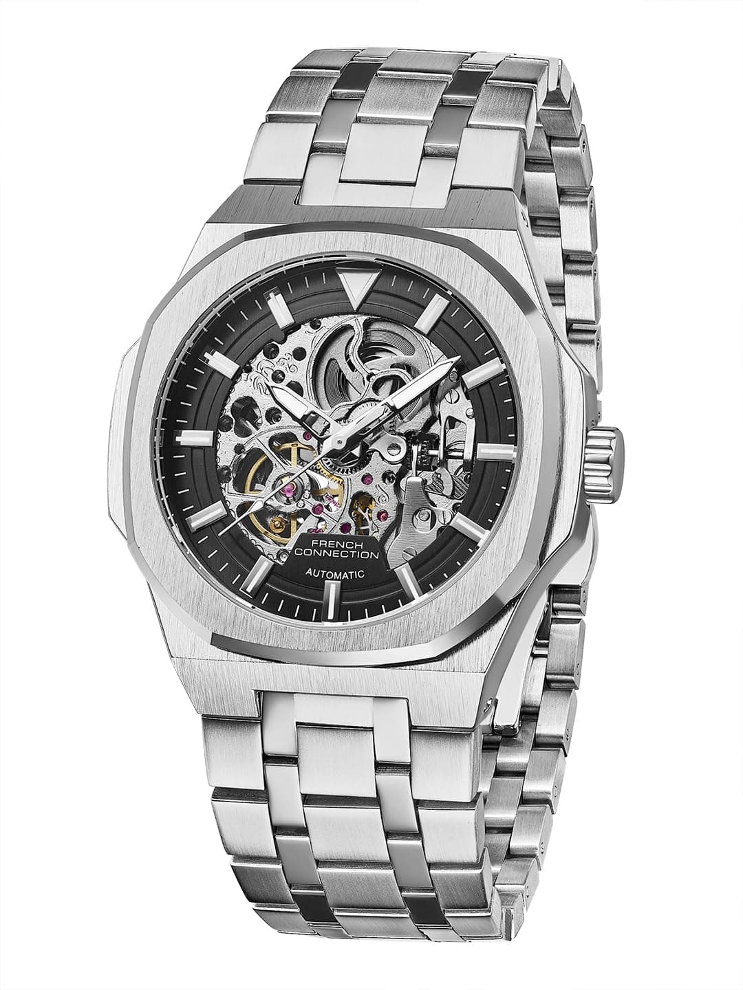 French Connection Autaros Skeleton Stainless Steel Automatic Watch FCA31BSM