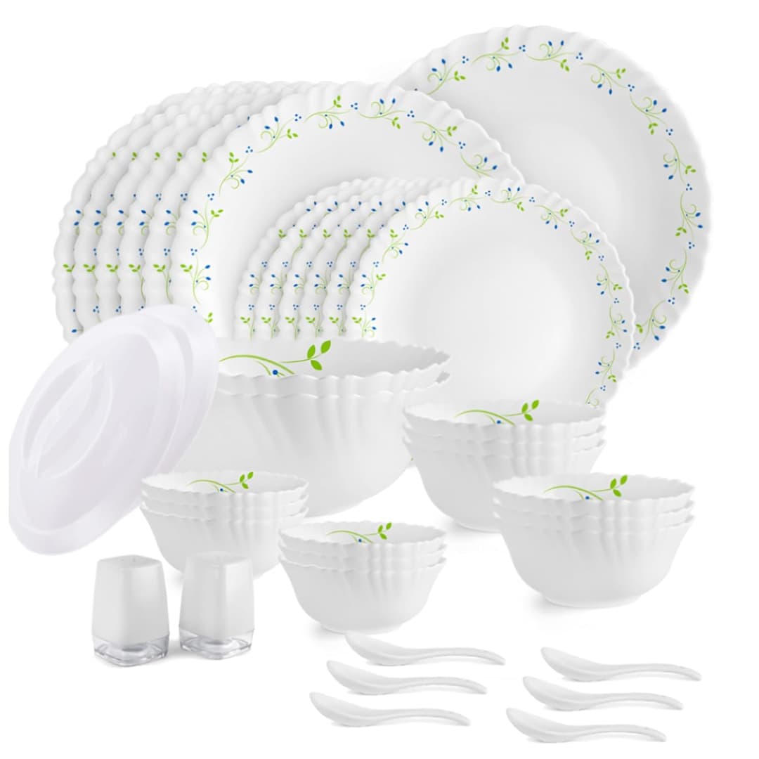 Cello Tropical Lagoon Dazzle Opalware Dinner Set (37 Pieces)
