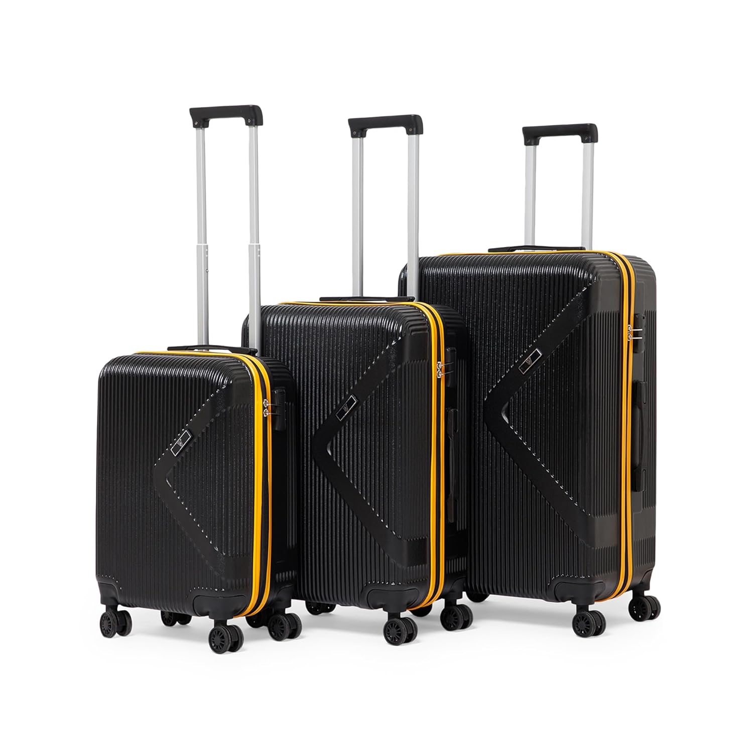 ACEPACK - MEGATRON Set Of 3 Pieces (Small + Medium + Large) Trolley Bag, Lightweight Luggage Suitcase With Spinner 8 Wheel, Unbreakable Polypropylene Hard Shell, In-Built Number Lock, 3 Years Warranty