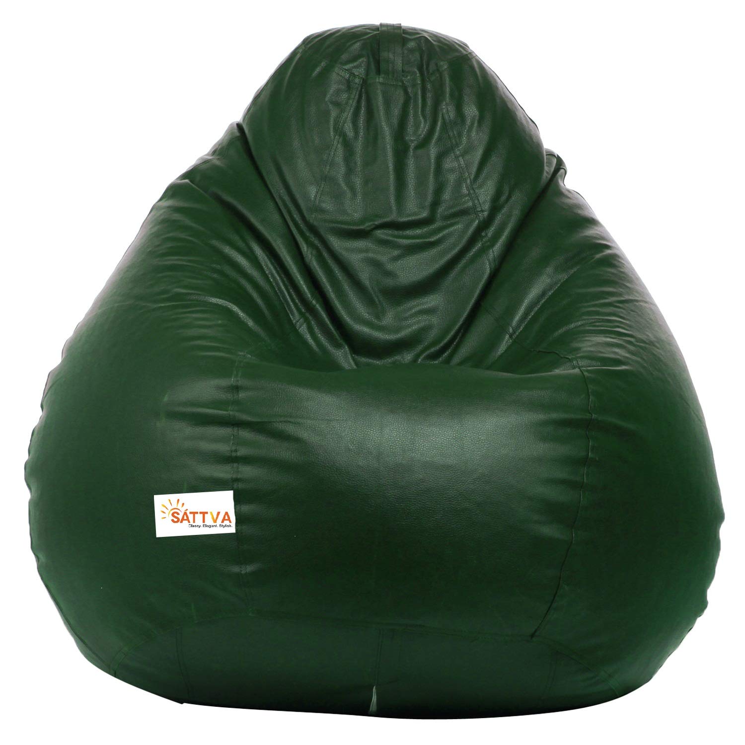 Sattva Classic Leatherette Bean Bag Cover (Without Beans) XXL Size - Dark Green