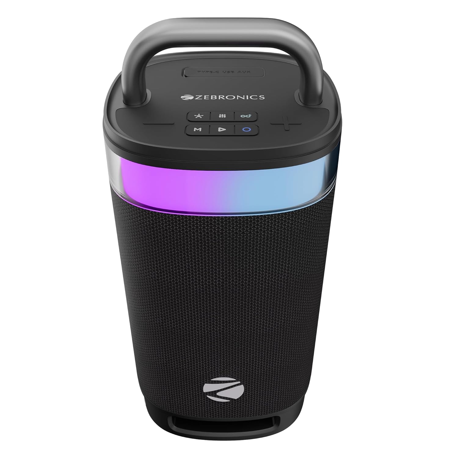 ZEBRONICS Wireless Bluetooth Party Speaker, 100W, Upto 5Hrs Playback, 4X 6.9cm Drivers, Passive Radiator, TWS, USB, AUX, 3 EQ Modes, IPX5 Water Resistant, RGB, Built-in Powerbank (Axon 500)