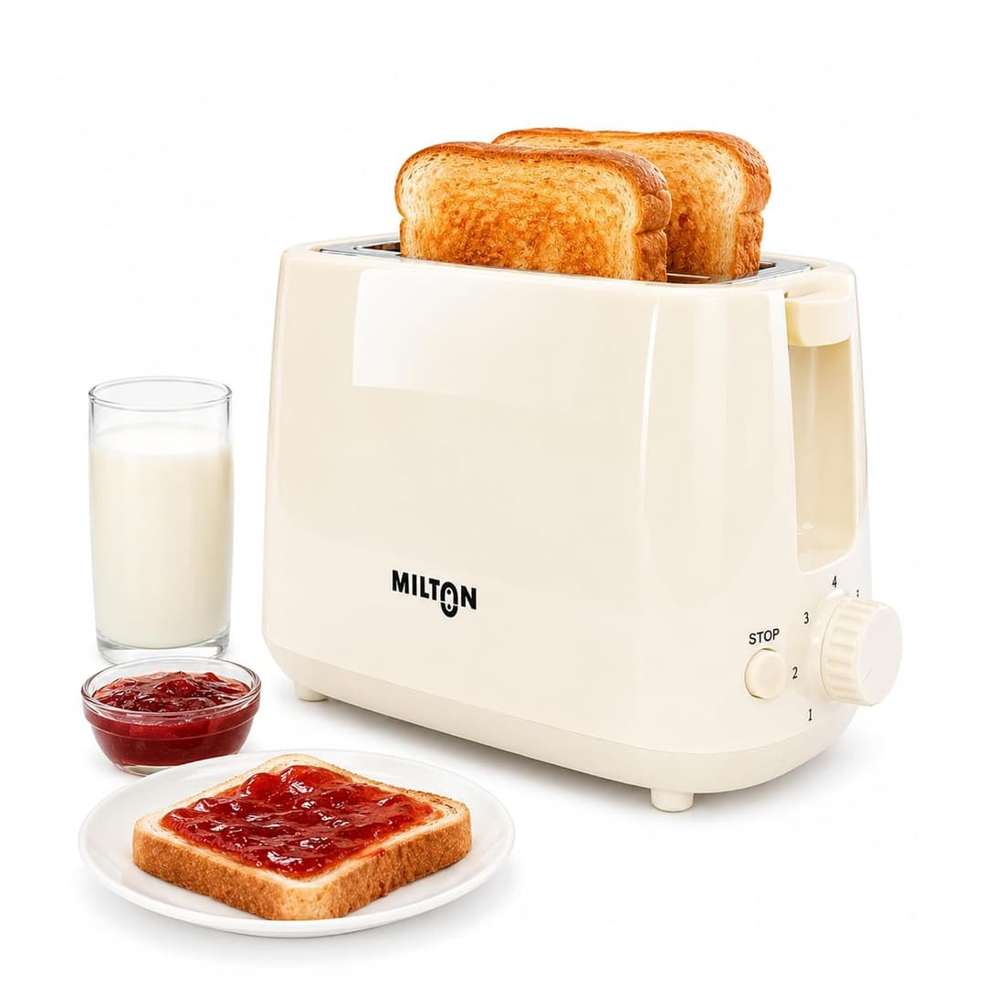 Milton 2 Slice Auto Pop Up Bread Toaster 650W