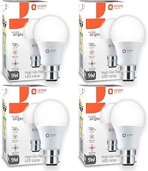 Orient Electric High Glo 9W B22 LED Bulb Pack of 4
