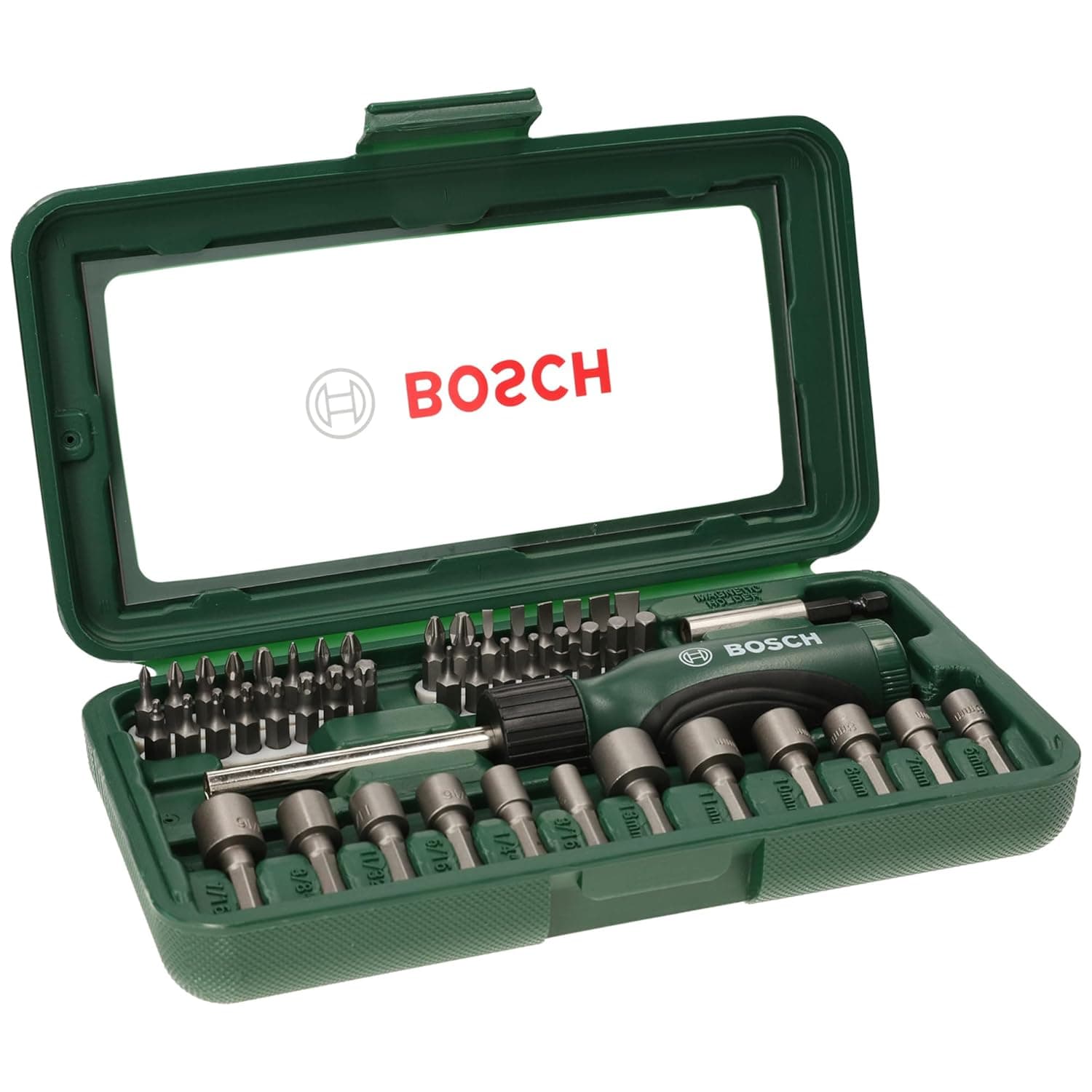 Bosch 46-Piece Screwdriver and Nutsetter Bit Set with Ratchet