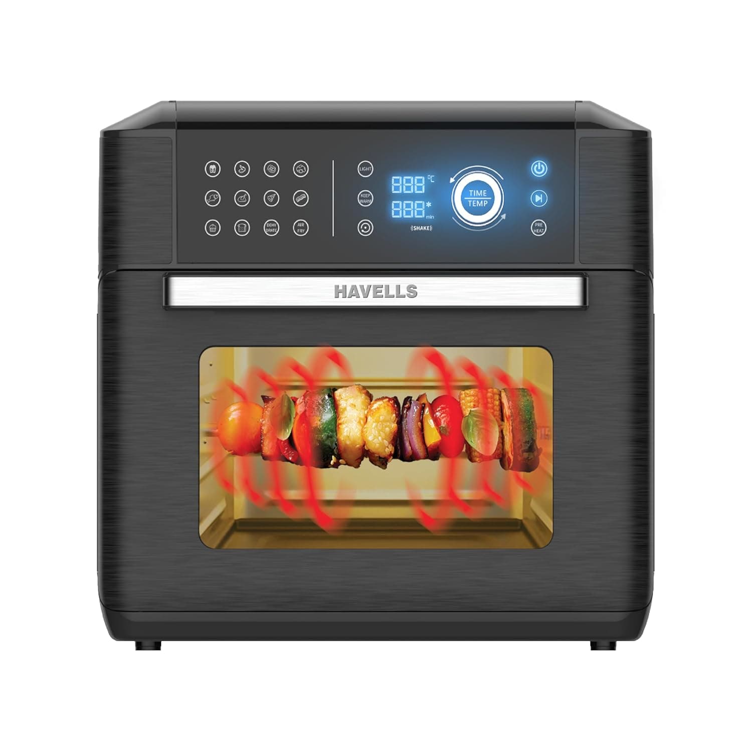 Havells Avanza Multi Function Air Fryer Oven 15L | 1700W | Digital Touch Control | 14 Pre-Sets | Aerocrisp Technology | Includes Skewer Set,Rotisserie Fork,Mesh,Baking Tray | 2Yr Door Step Warranty by Havells