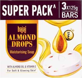 Bajaj Almond Drops Moisturising Soap (125g, Pack of 3)