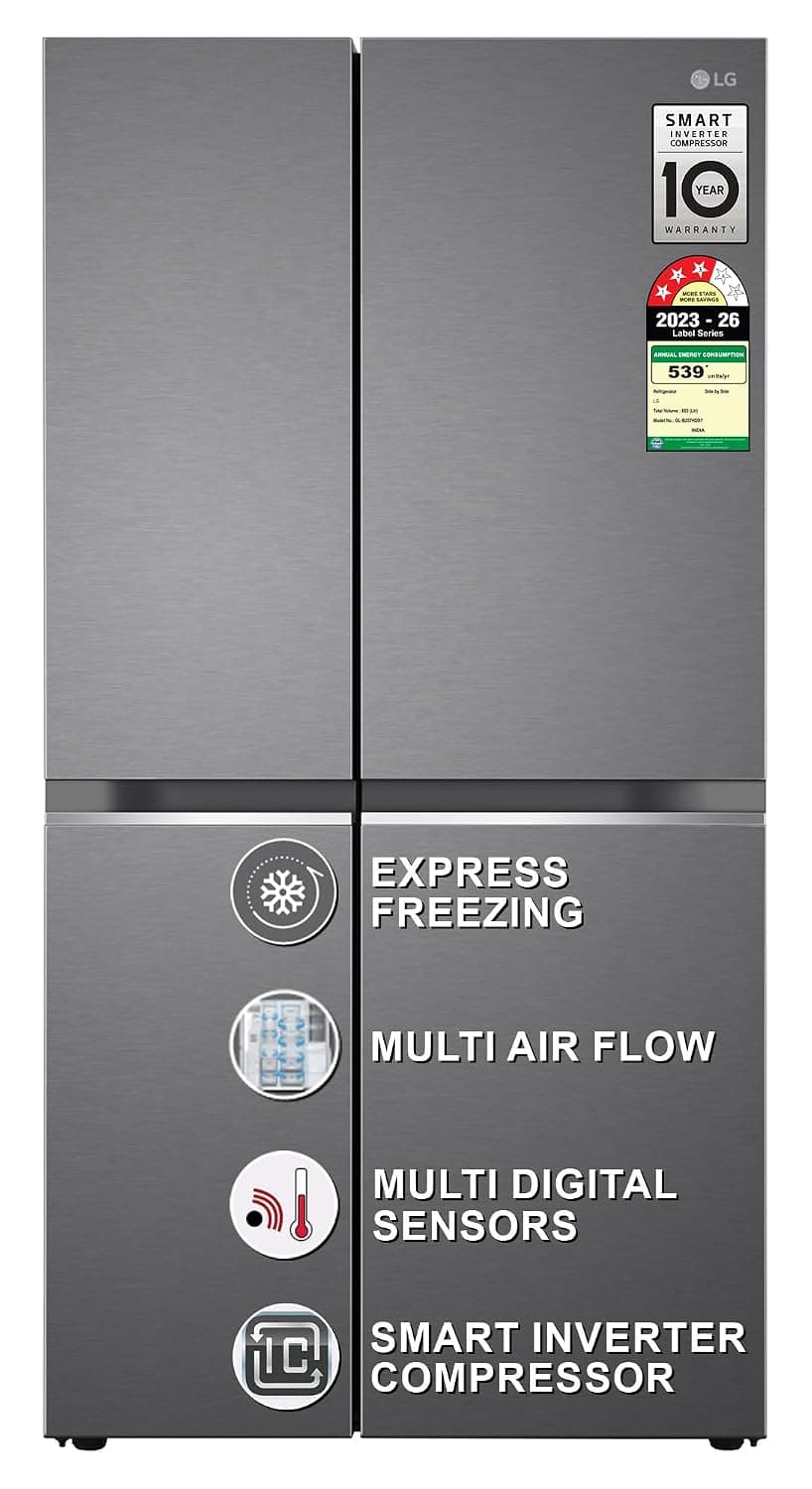 LG 655 L 3 Star Frost Free Side-By-Side Refrigerator