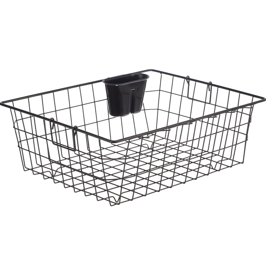 Solimo Steel Dish Drainer with Cutlery Stand
