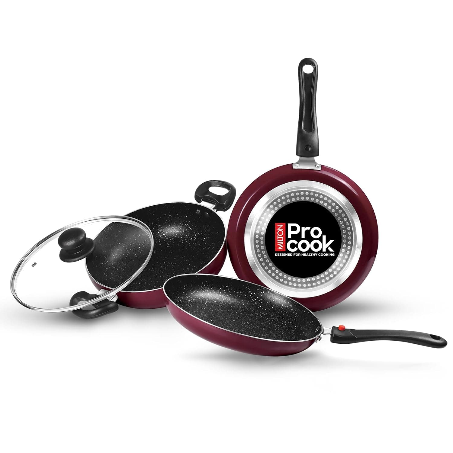 Milton Pro Cook Kitchen Jewel 3 Pc Non-Stick Cookware Set