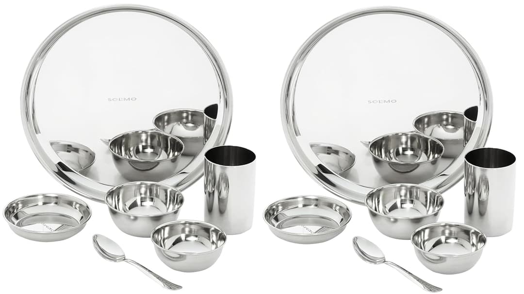 Solimo Stainless Steel Dinner Set of 6 (Pack of 2)