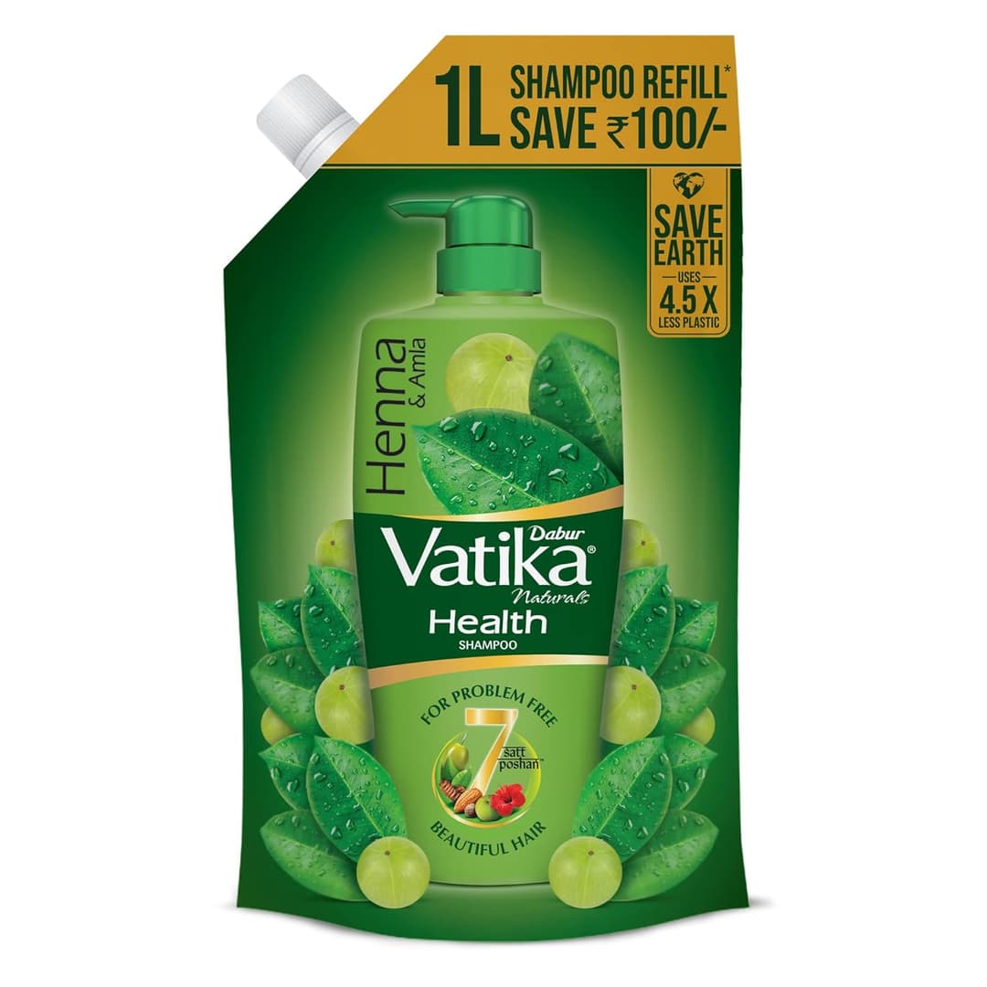 Dabur Vatika Health Shampoo Refill Pouch (1 L)