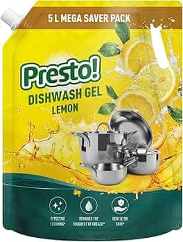 Presto! Lemon Dishwash Gel Refill 5 L
