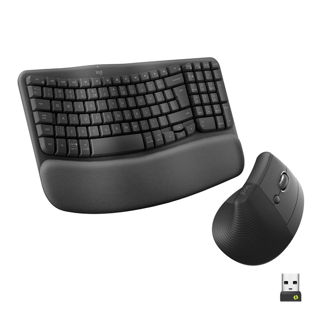 Logitech Wave Keys & Lift Vertical Mouse Combo