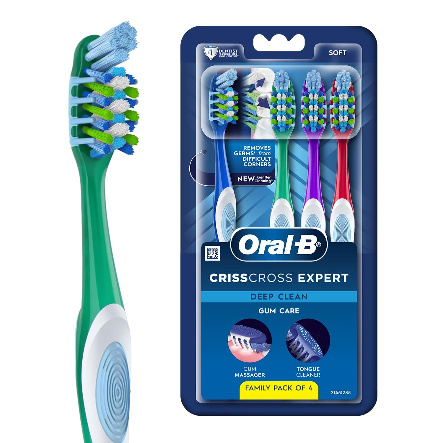 Oral-B Criss Cross Gum Care Soft Toothbrush (Pack of 4)
