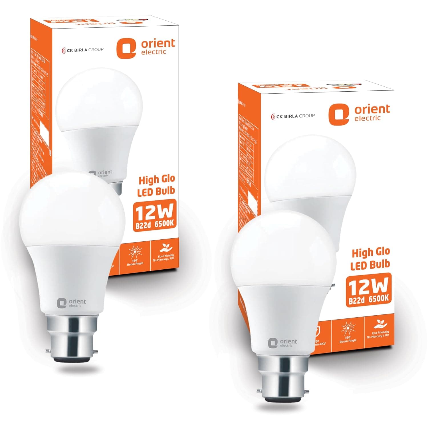 Orient Electric 12W B22 LED Bulb Pack of 2