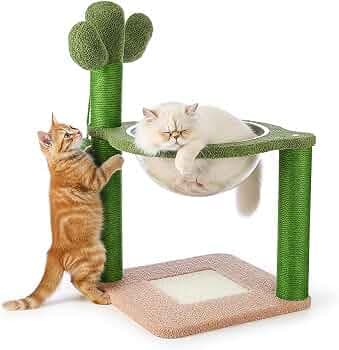Amazon Basics Cactus Theme 35-Inch Cat Tree with Space Capsule