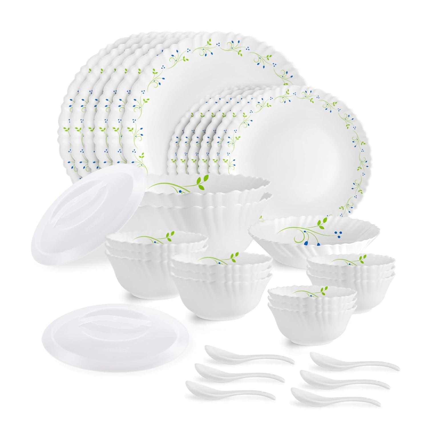 Cello Dazzle Tropical Lagoon Opalware Dinner Set (35 Pieces)