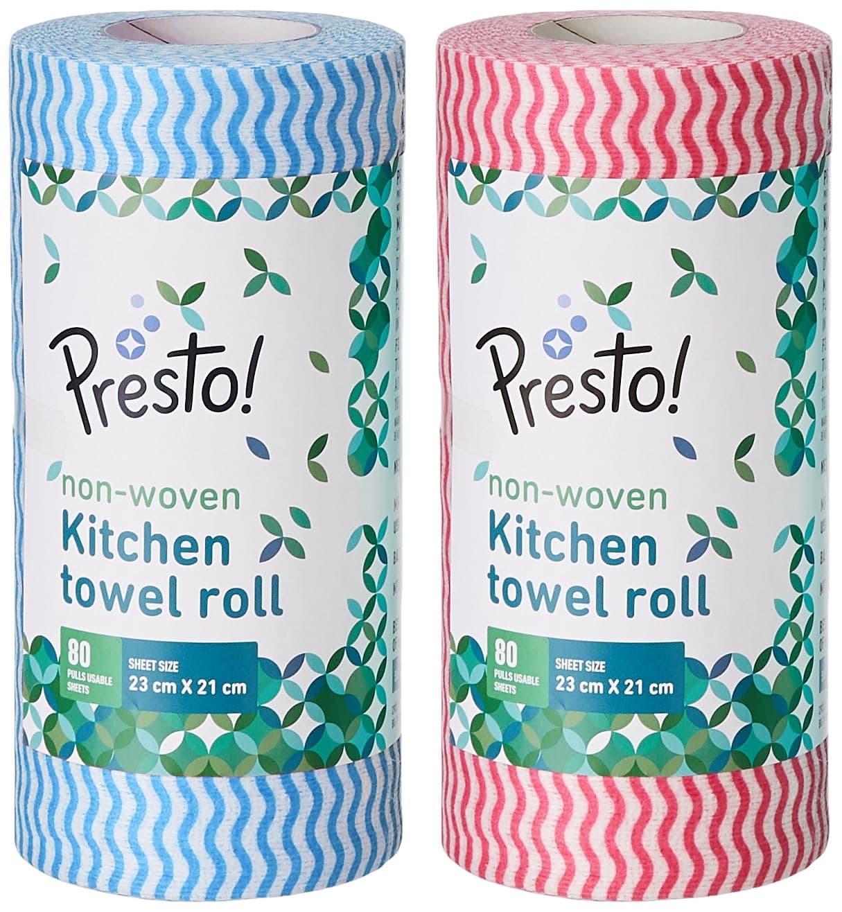 Presto! Non-Woven Kitchen Towel Roll, 80 Pulls (Pack of 2)