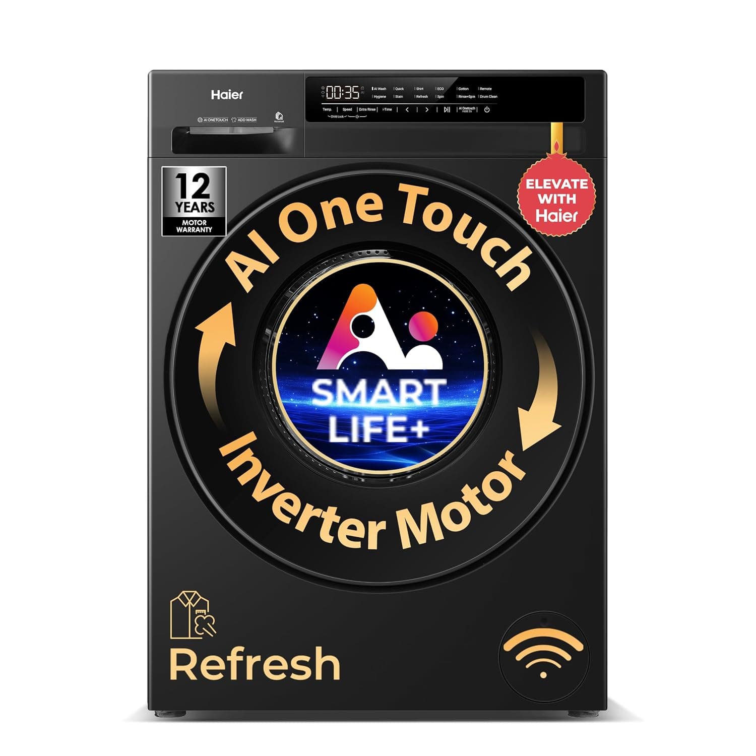 Haier 7 Kg 5 Star Front Load Washing Machine EFL70-IM12F3BKU1
