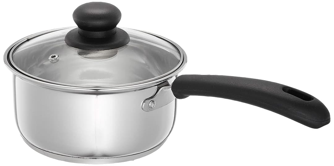 Solimo Stainless Steel Saucepan with Glass Lid 1.5L