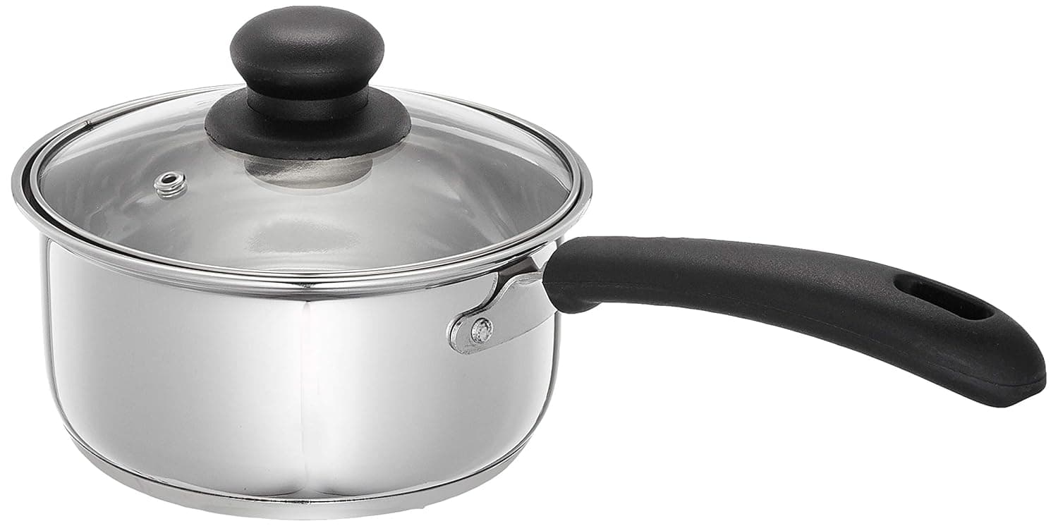 Solimo Stainless Steel Saucepan with Glass Lid 1.5L