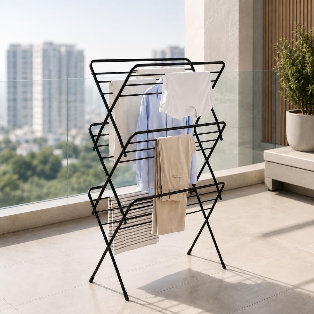 Lifelong Foldable 3-Tier Steel Cloth Drying Stand