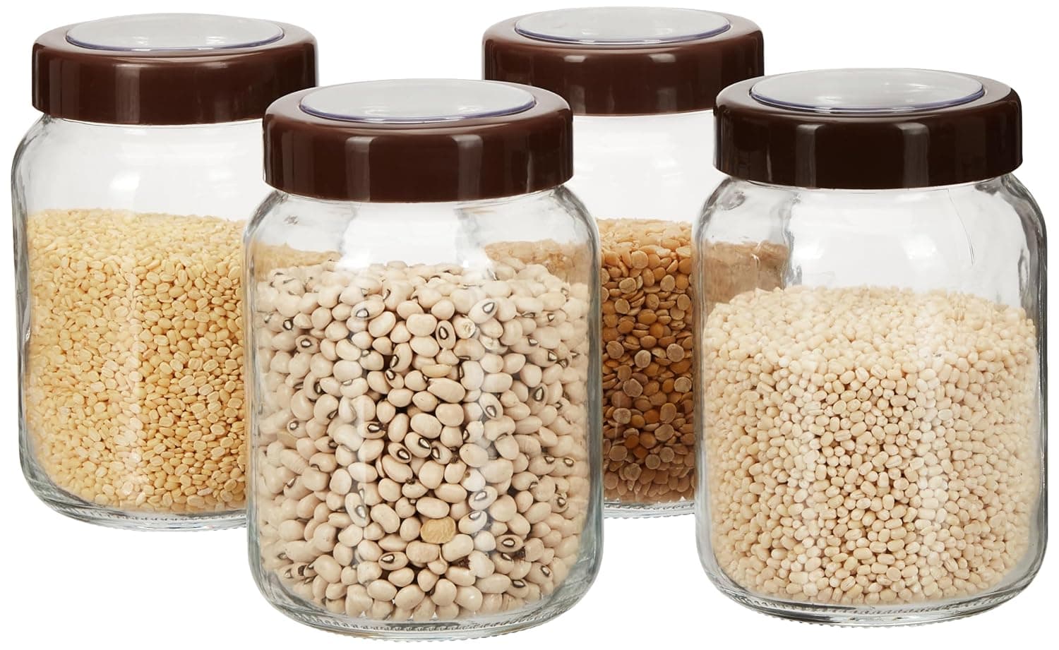 Amazon Brand - Solimo Glass Storage Jars (750ml, Set of 4)