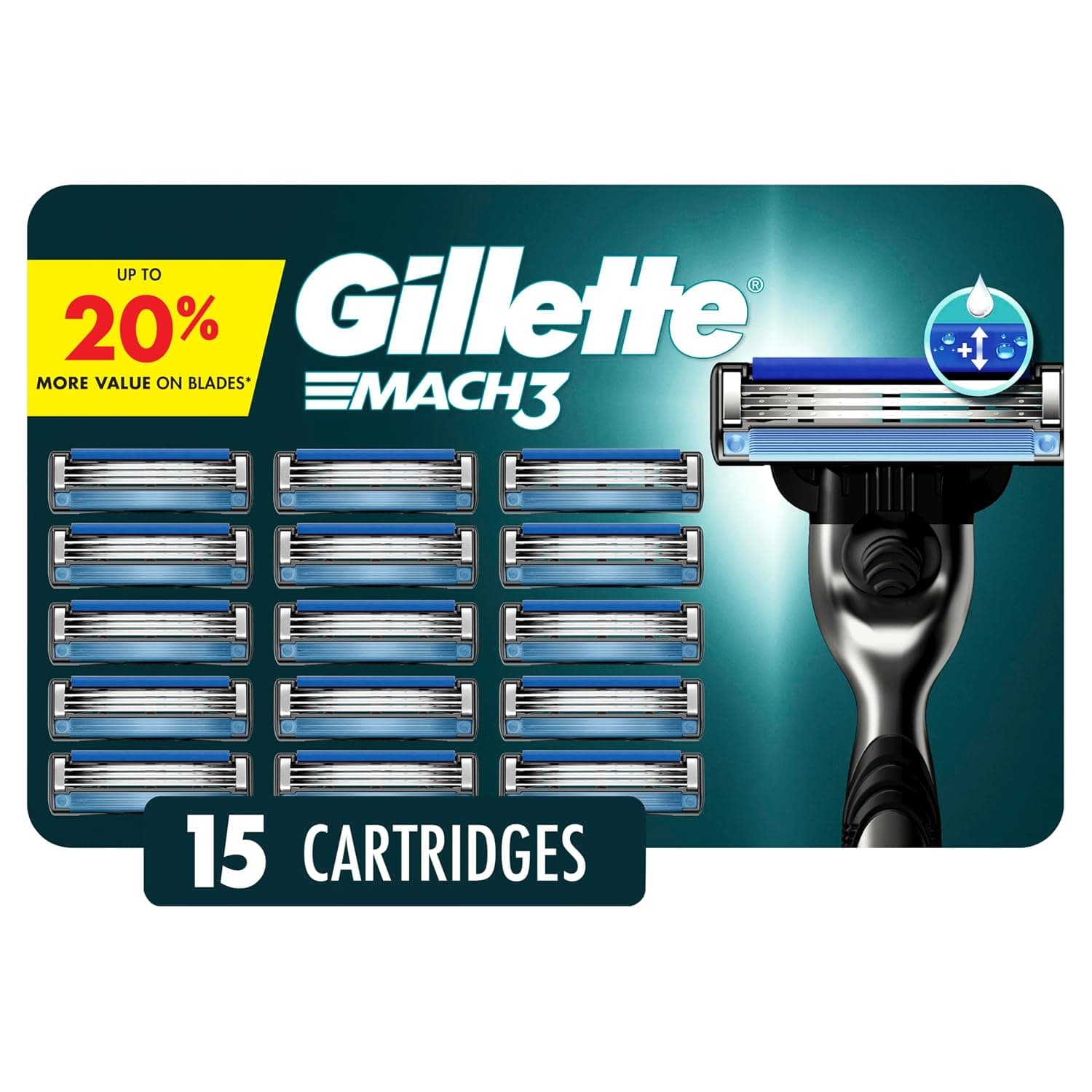 Gillette Mach3 Men's Razor Blade Refills (15 Count)
