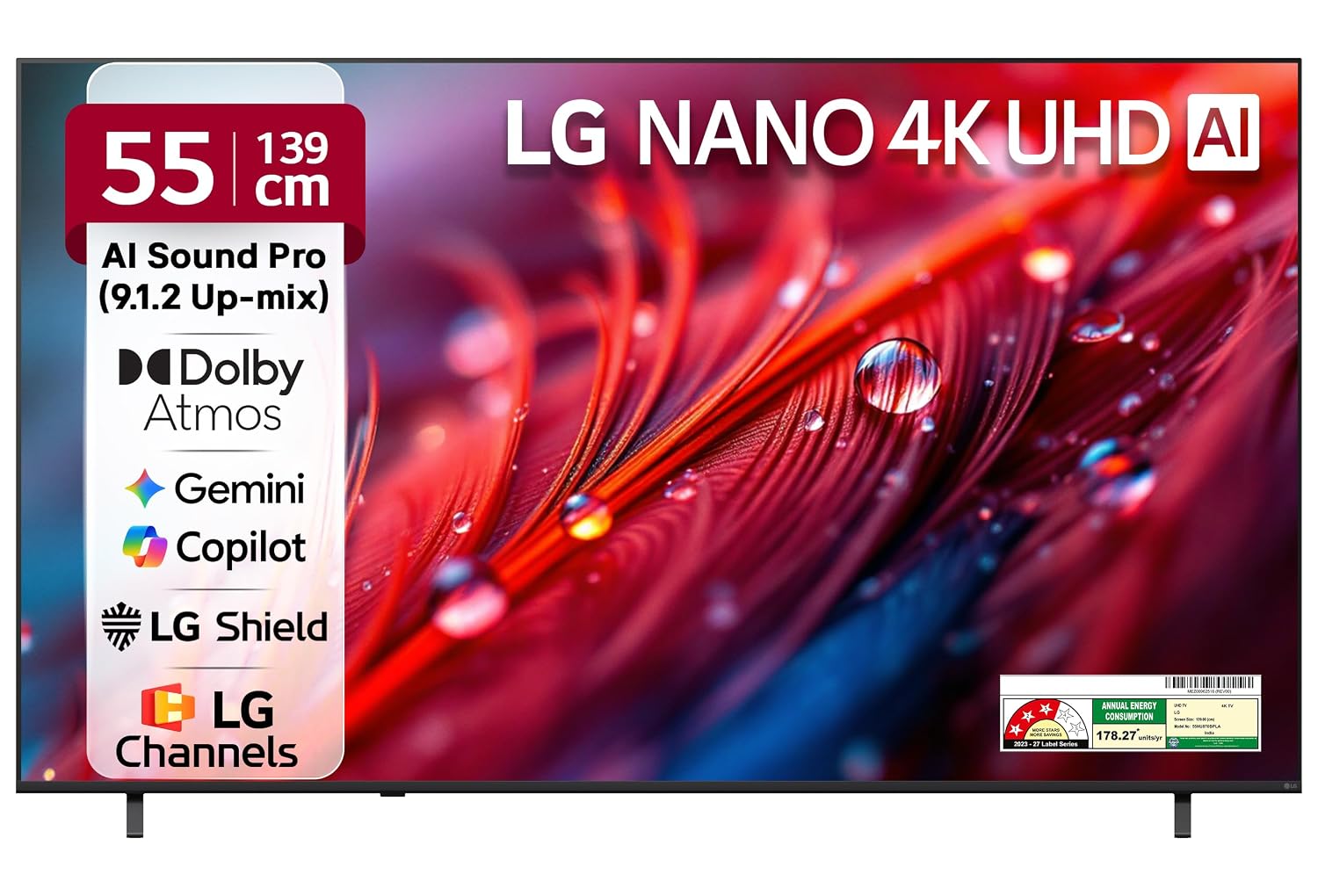 LG 139 cms (55 inches) NU87 AI Series Nano 4K Ultra HD (3840 x 2160) Smart webOS LED TV 55NU870BPLA 2026