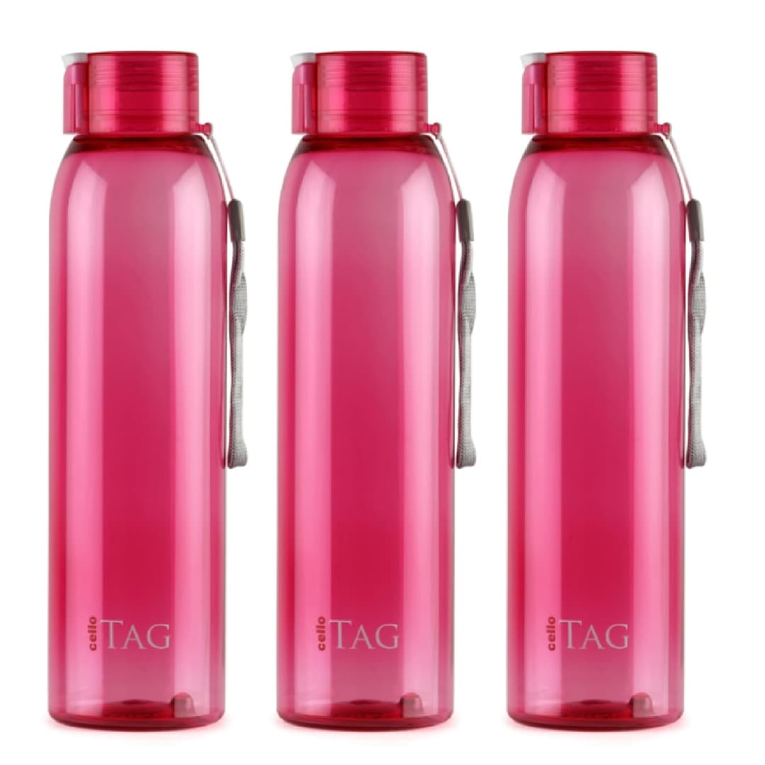 Cello My Tag PET Water Bottle Set of 3 1000ml