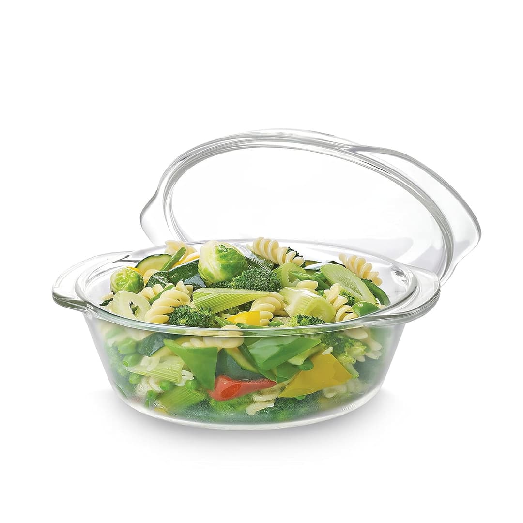 Cello Angelica Round Serving Glass Bowl with Lid 2000 ml