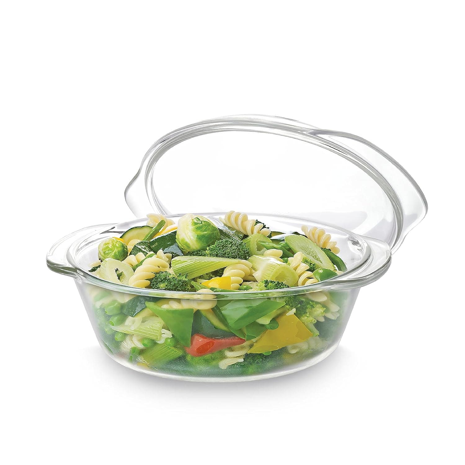 Cello Angelica Round Serving Glass Bowl with Lid 2000 ml