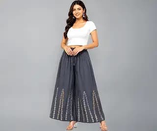 Representative image for Women's Ethnic Mirror Work Palazzo Pants Starting at ₹399 (Up to 70% Off Deal