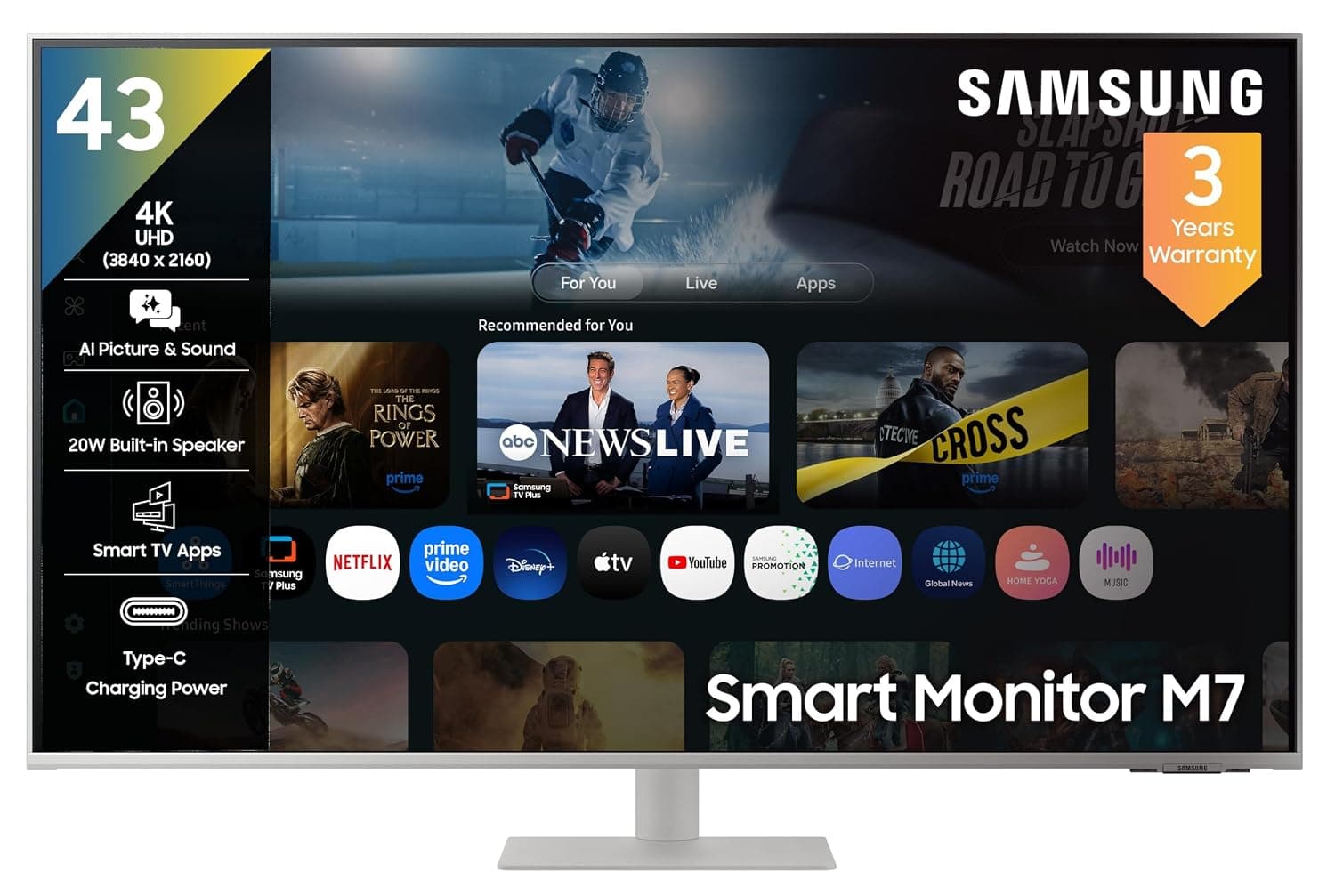 Samsung 43 Inch 4K UHD M7 Smart Monitor