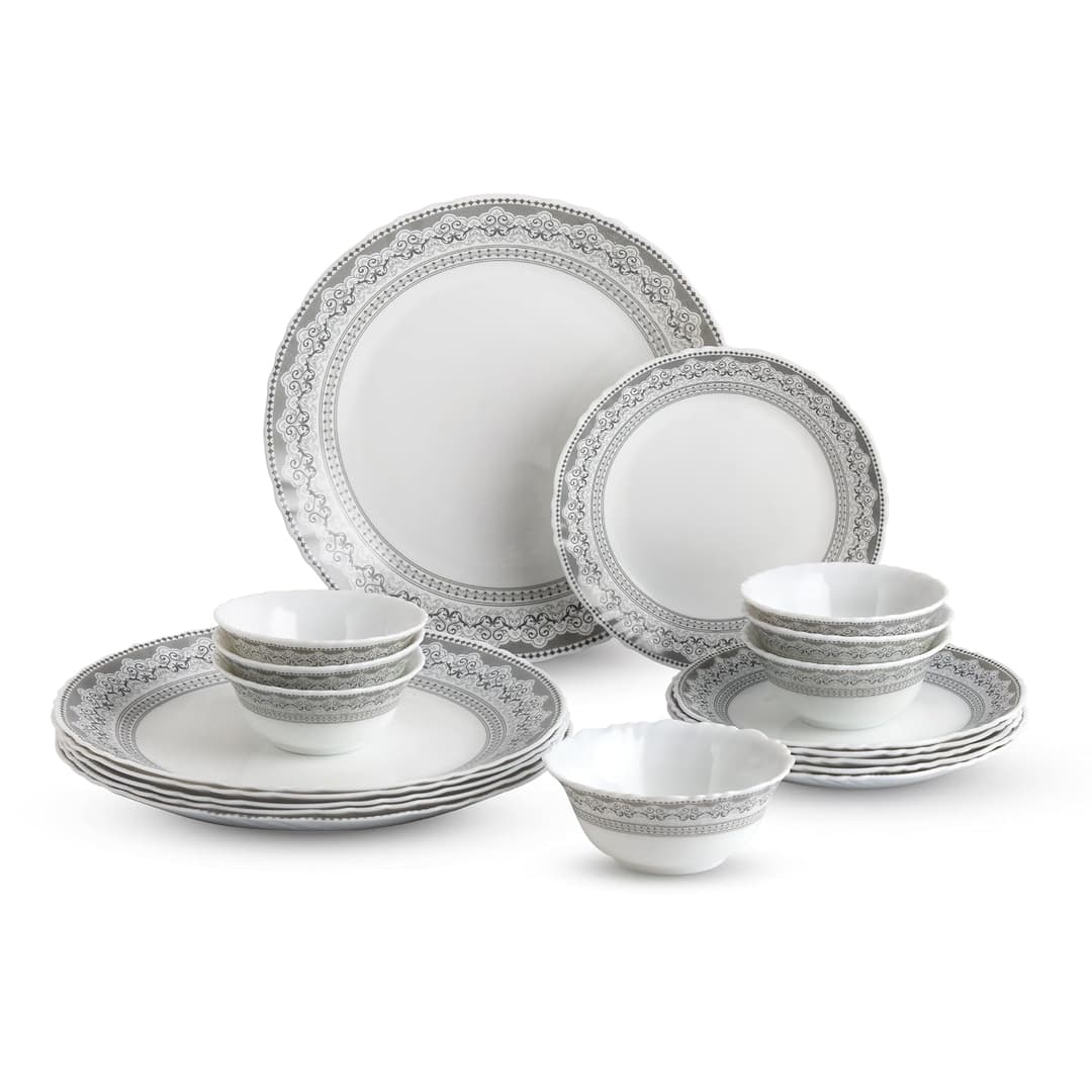 Cello Oxford Imperial Plus Opalware Dinner Set, 19 Pieces