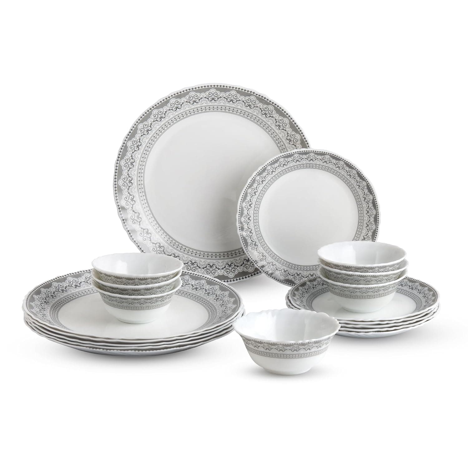 Cello Oxford Imperial Plus Opalware Dinner Set, 19 Pieces