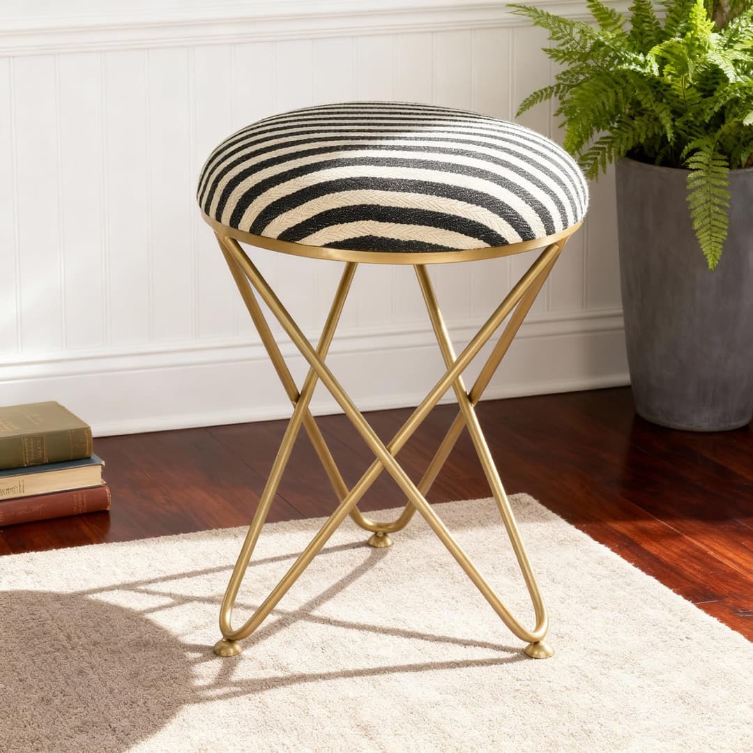 Wakefit Metallic Pouffe Ottoman Stool