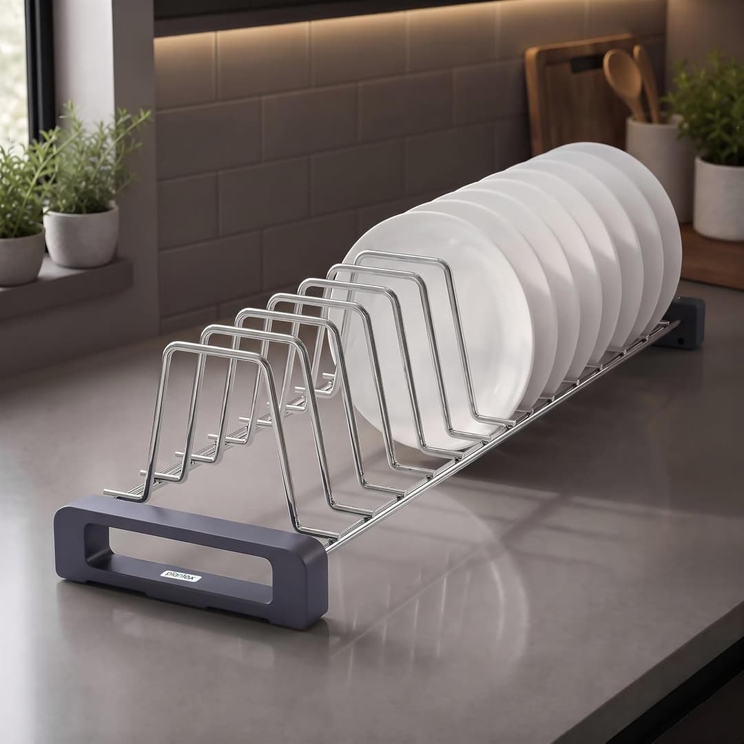 Plantex Stainless Steel 14-Slot Plate Stand