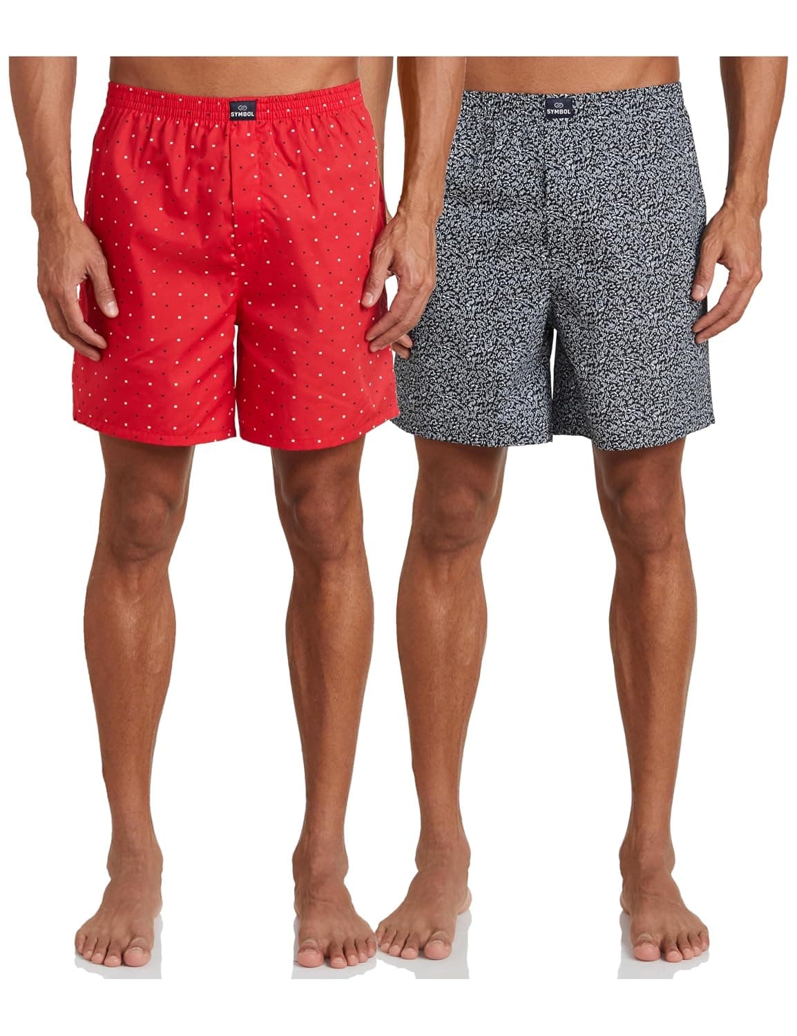 Symbol Men's Cotton Printed Boxer Shorts Pack of 2