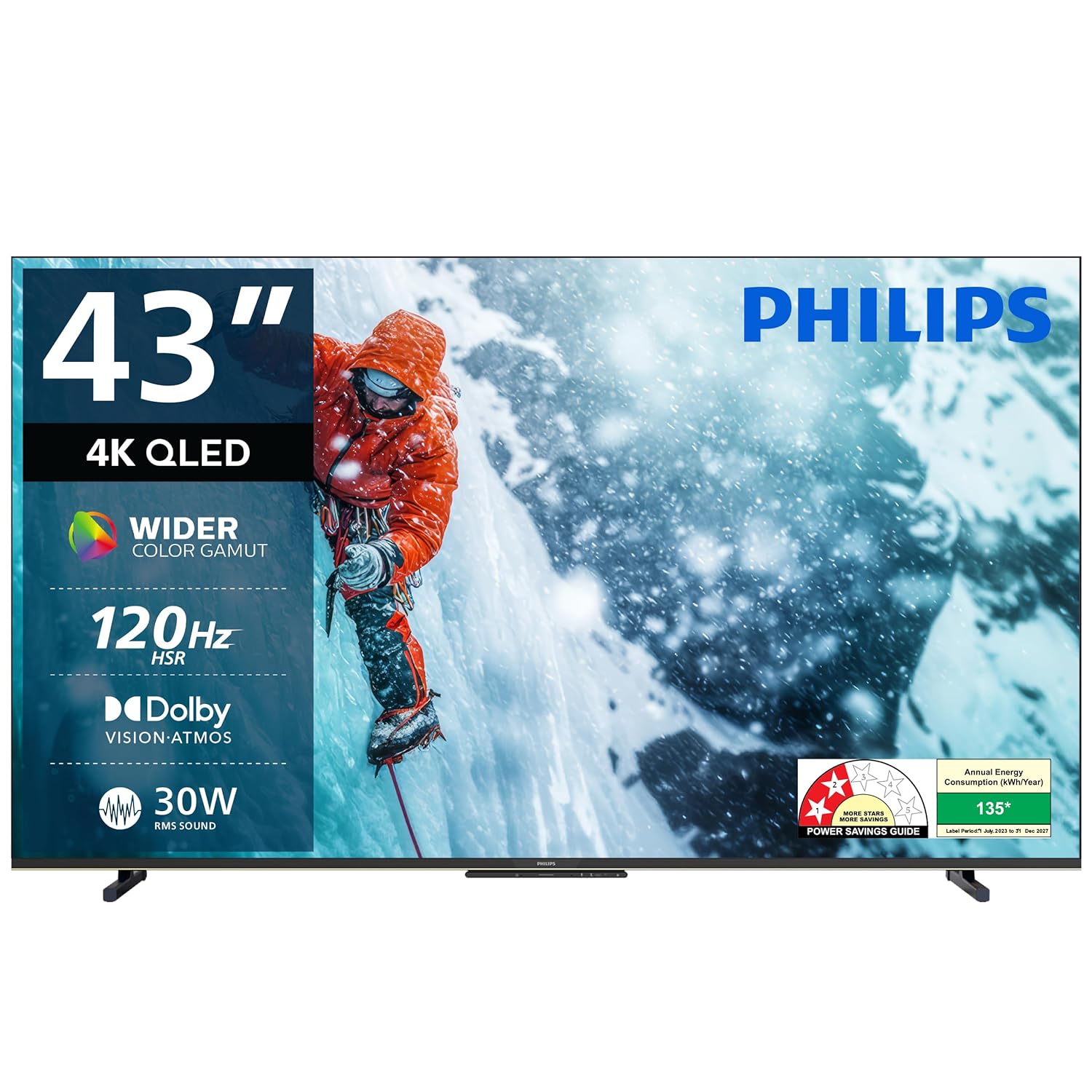 PHILIPS 109 cm (43 inches) 8100 Series 4K Ultra HD Smart QLED Google TV 43PQT8100/94