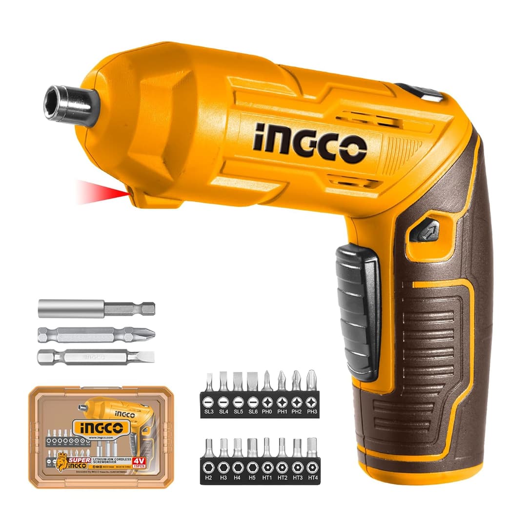 INGCO 4V Cordless Screwdriver with 24 Bits